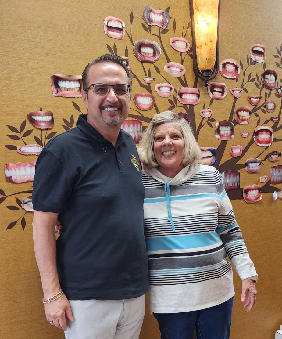 Dr. Spiros Karas with a patient at Classic Dental Arts in Manalapan, New Jersey.